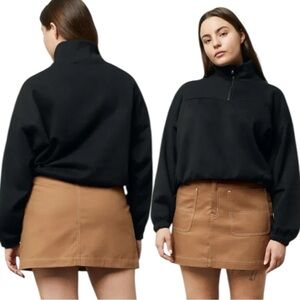 Weekday Lou Sweatshirt Organic Cotton Black Cropped Women’s Size XS